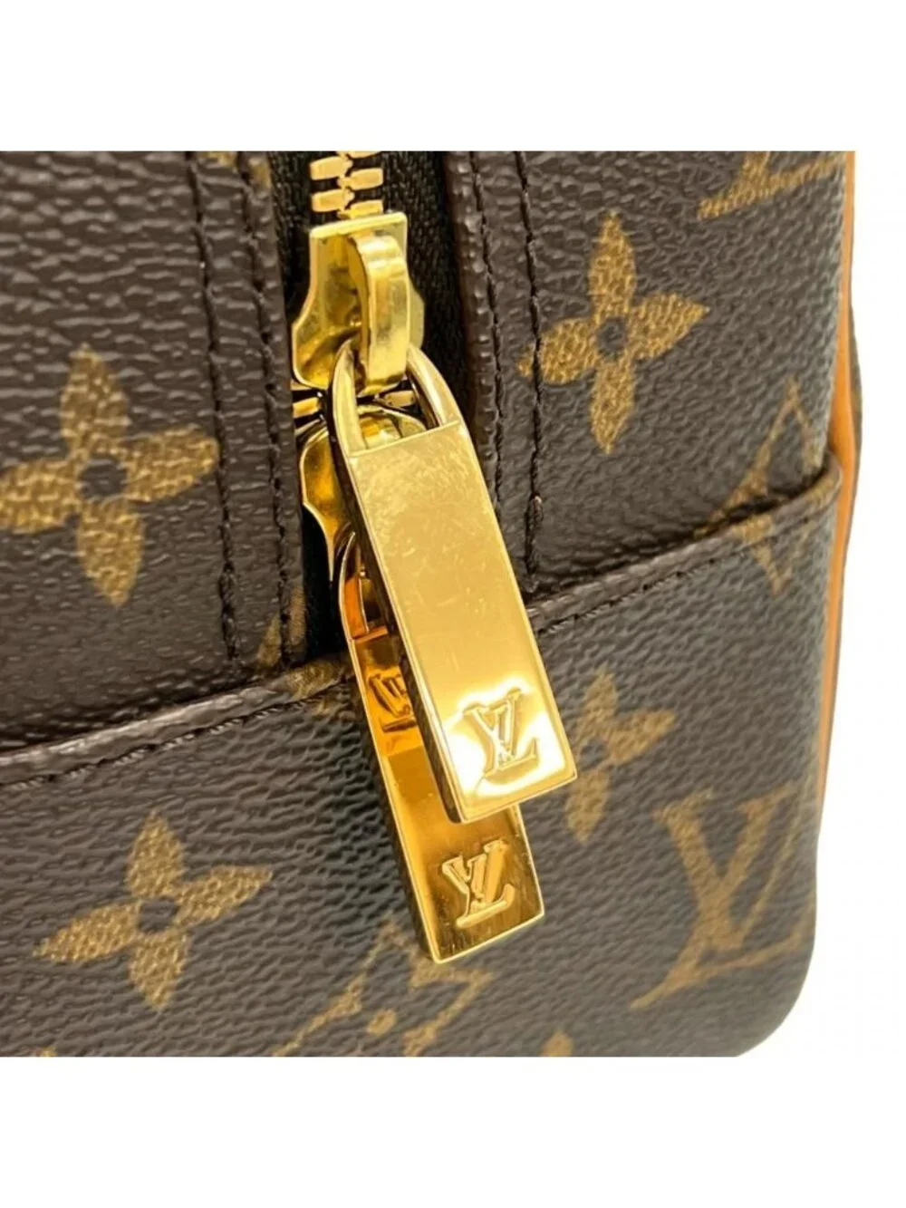 Louis Vuitton Cite MM Square Shoulder Bag Monogram Canvas Brown Gold
